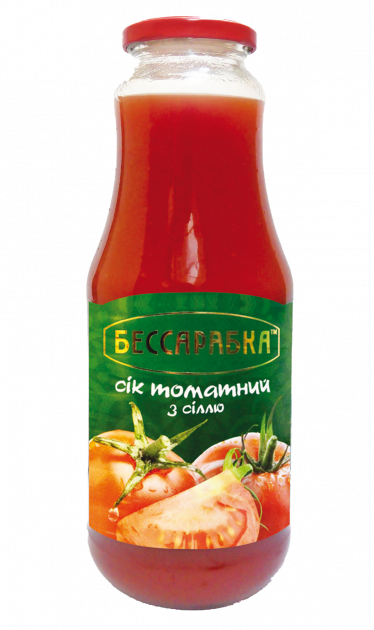 Сок БЕССАРАБКА томатный с солью 1 л (стекло)